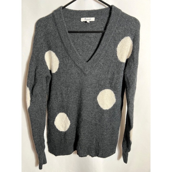 Madewell Dotted Bartlett V-Neck Pullover Sweater - Picture 2 of 4